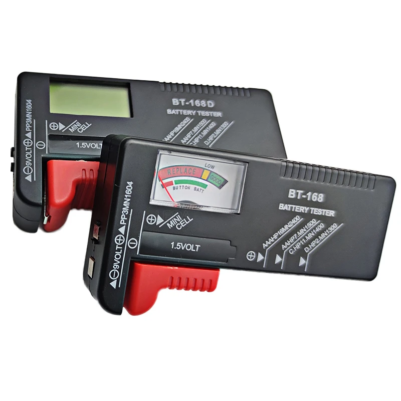 Probador de batería Digital BT-168 BT-168D, pantalla LCD AA/AAA/C/D/9V/1,5 V, Detector de verificación de capacidad de batería de botón, 1 Uds.