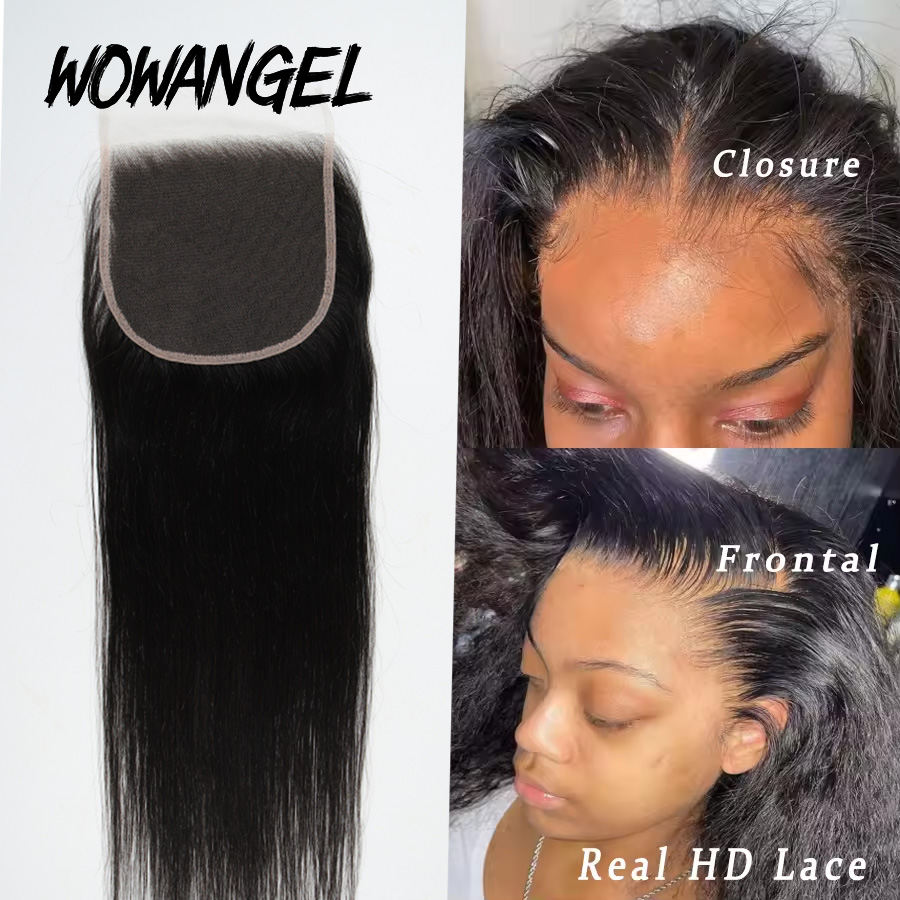 SKINLIKE Echt HD Kant Frontale Melt Skins Recht onzichtbaar HD Vetersluiting Alleen Diepe Golf Kinky Krullend Watergolf Echt haar