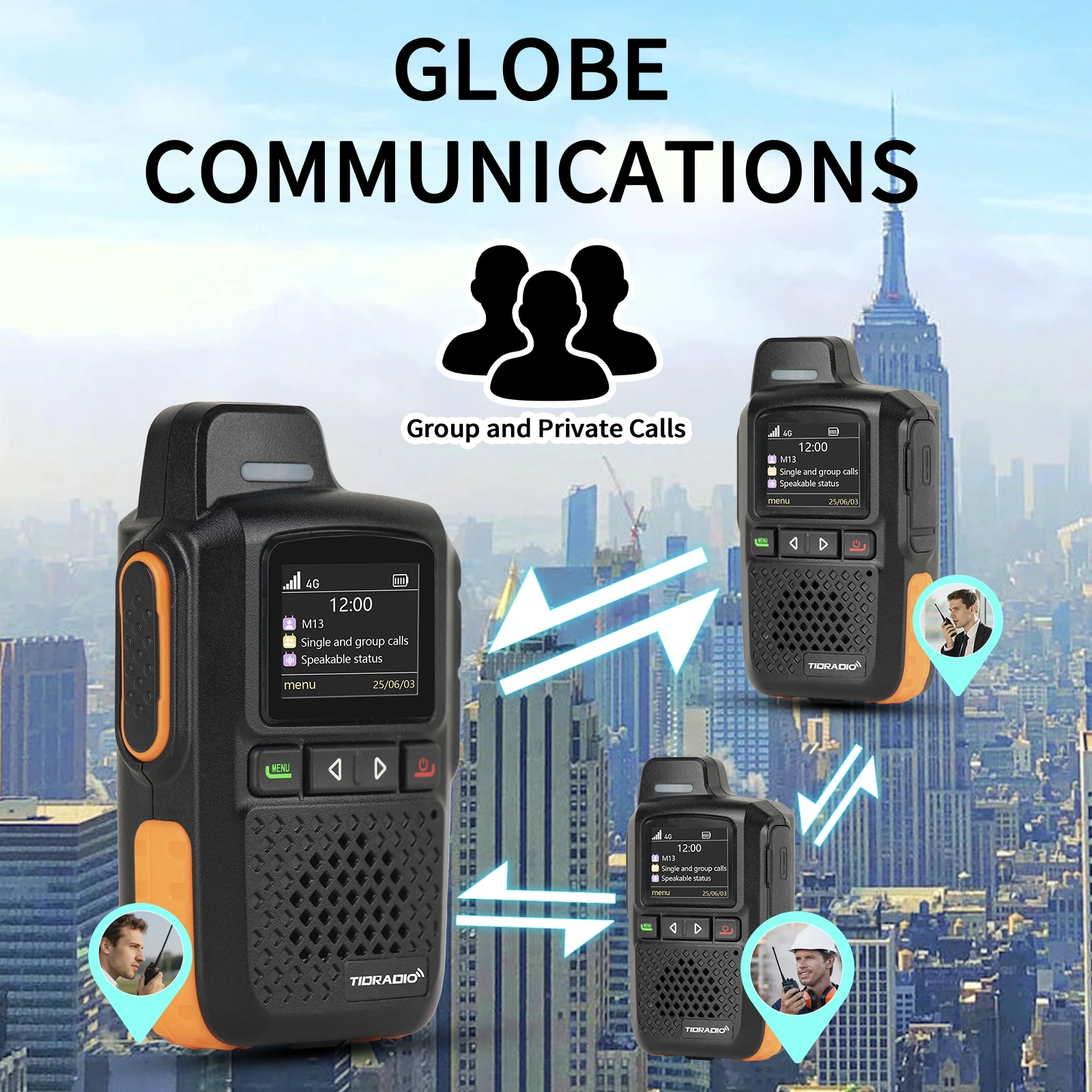 TIDRADIO TD-M13 Radio Global 5000KM batería de larga duración 3000mAh tarjeta SIM Global walkie-talkie para construcción senderismo en espera