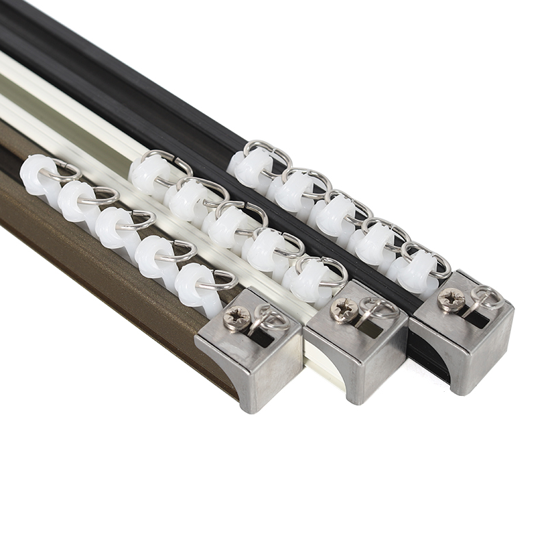Paduan Tirai Plastik Roda Rel Lurus Melengkung Mengikuti Rol Tirai Hook Cincin Slider Dekoratif Aksesoris Hardware