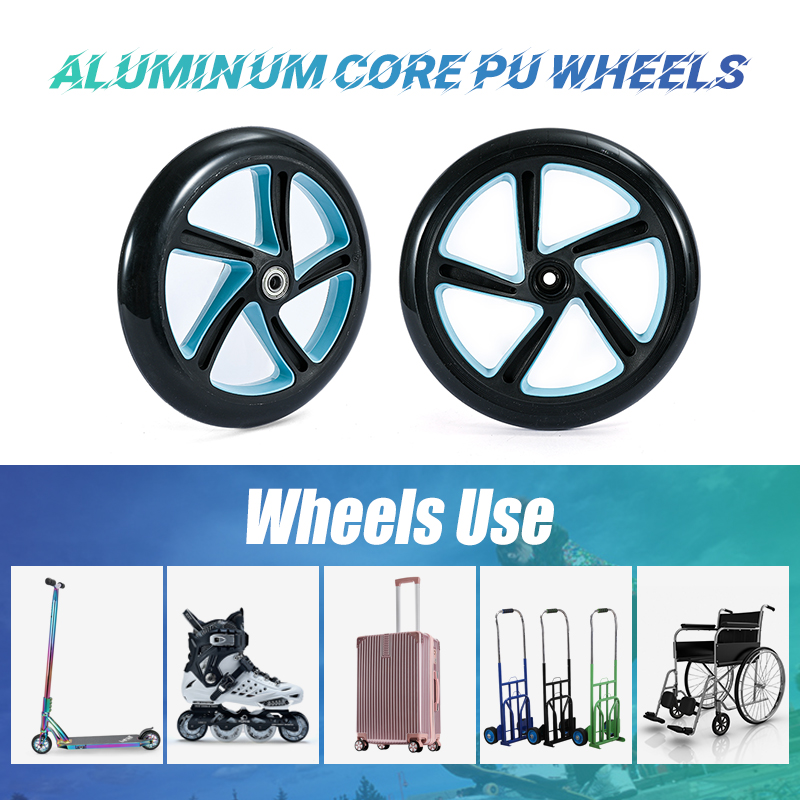 125mm 175mm 180mm 200mm PU inline skateboard roller, suitable for wheelchair skateboard accessories, silent adult roller skates
