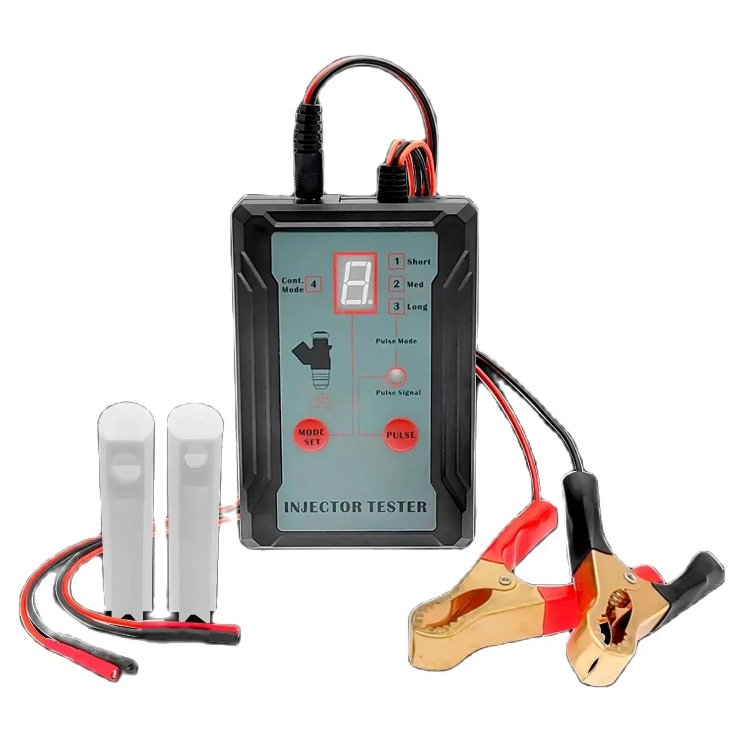 Probador de inyector de combustible mejorado y herramienta de limpieza DIY: prueba de dos inyectores simultáneamente, prueba de inyector de combustible de modo de accionamiento de potencia de 8 pulsos