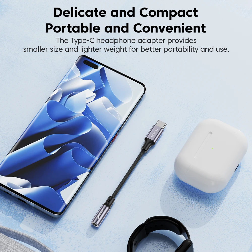 Toocki Typ C auf 3,5 mm Kopfhörer-Audiokabel, Kopfhörer-Adapter, USB C auf 3,5 mm Klinke, Audio-AUX-Kabel für Xiaomi 13, Huawei, Samsung