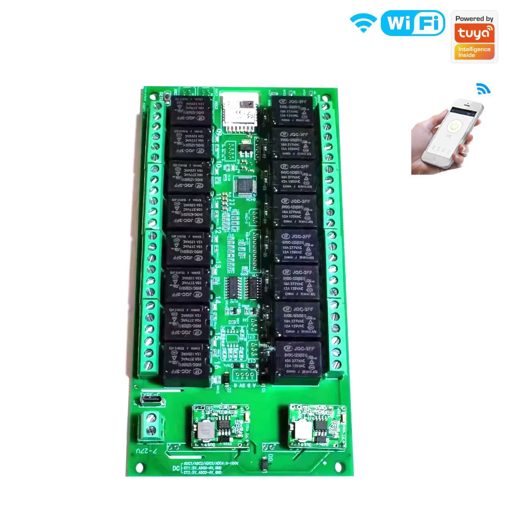 Módulo de relé WiFi/Zigbee de 16 canais para automação residencial inteligente