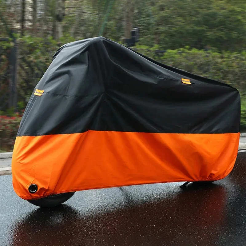 Capa para motocicleta 190t, armazenamento ao ar livre, à prova d'água e anti-uv, scooter, capa com membrana à prova d'água para todas as estações