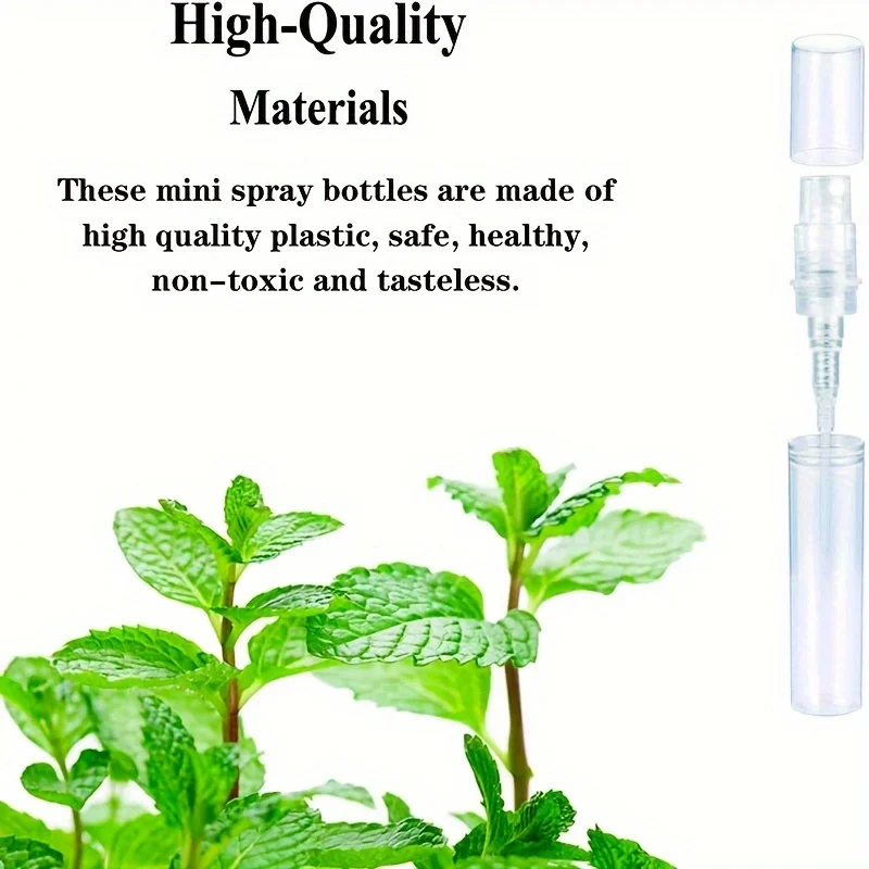 100 botellas de spray 2ML/3ML- Atomizador de viaje recargable transparente inodoro, sin BPA, mini pulverizador portátil para perfume y cosméticos
