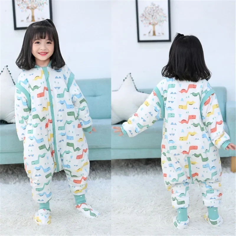 Saco de dormir de manga larga extraíble con pierna gruesa para bebé, ropa de cama, manta, 2,5/3,5 TOG