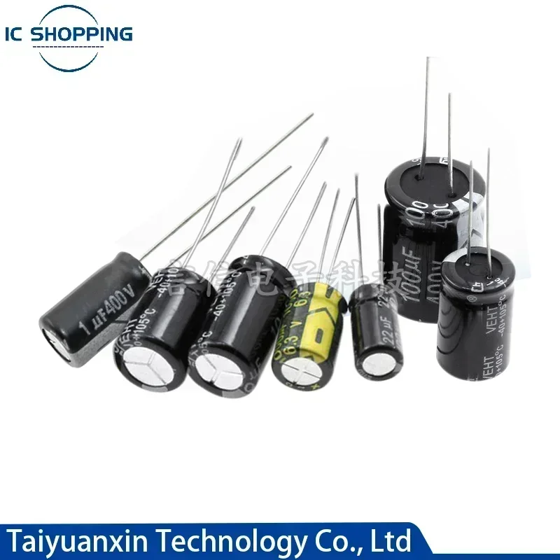 알루미늄 전해 캐패시터, 100V, 160V, 200V, 220 V, 250V, 400V, 470 V, 450V, 1000 V, V, 1 2.2, 3.3 4.7, 10, 22, 33, 47, 68, 100, 120, 150,
