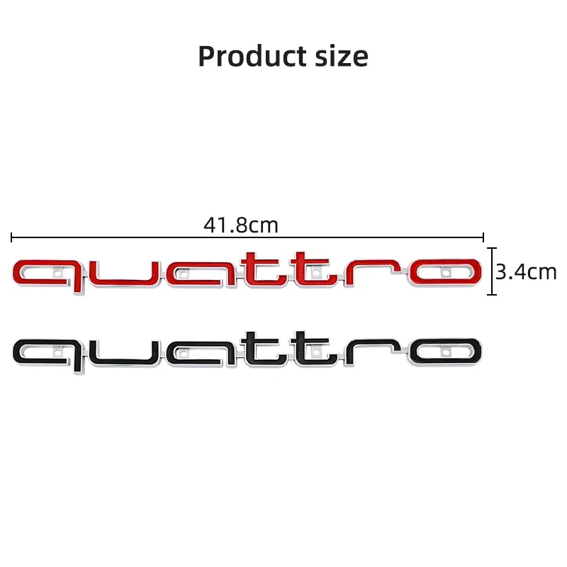 ABS Car Exterior Front Grille Emblem for Audi Quattro Logo A3 A4 A5 A6 A6L A7 A8 Q3 Q5 Q7 S3 S4 S5 RS3 RS4 RS6 Badge Accessories