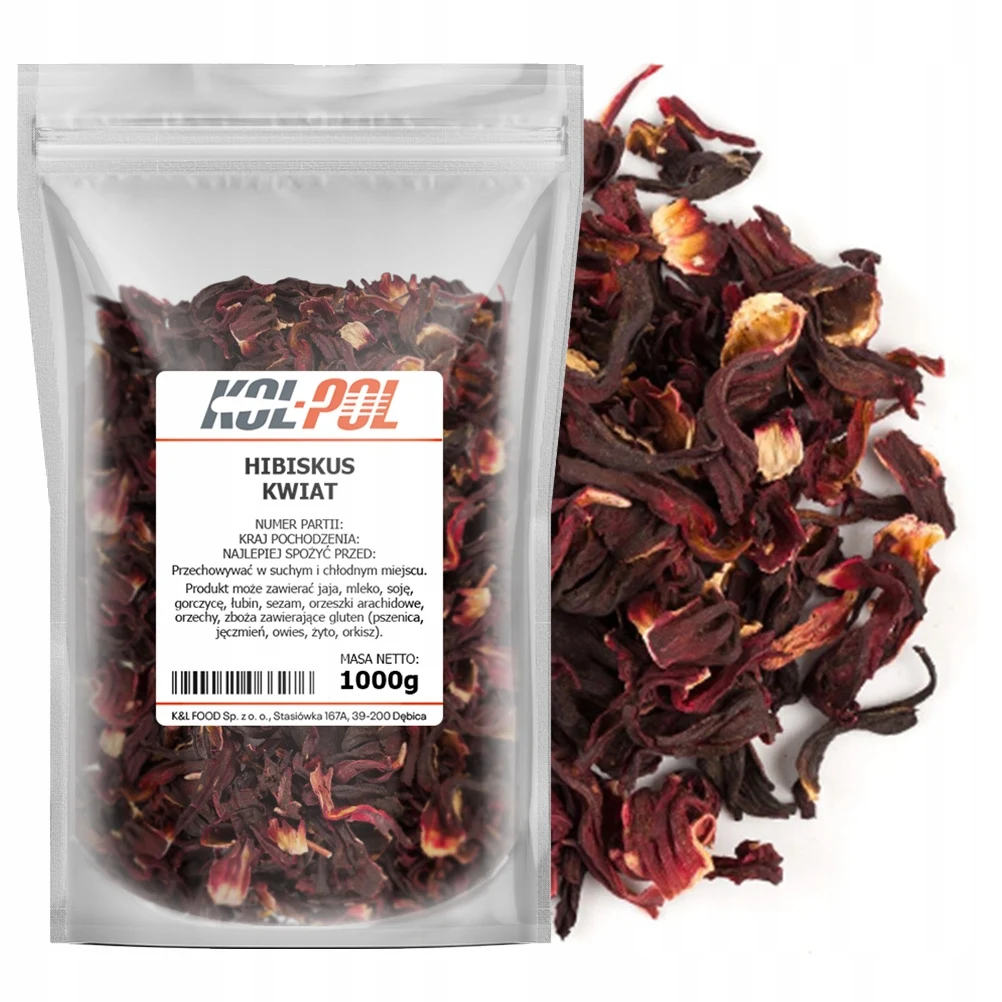 HIBISKUS SUSZONY 1kg Kwiat hibiskusa naturalny malwa herbata jakość Kol-Pol