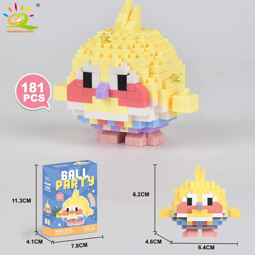 HUIQIBAO MOC Animal Micro bloc de Construction Mini mignon modèle de diamant 3D brique bricolage ville Construction jouet pour enfants décoration de bureau