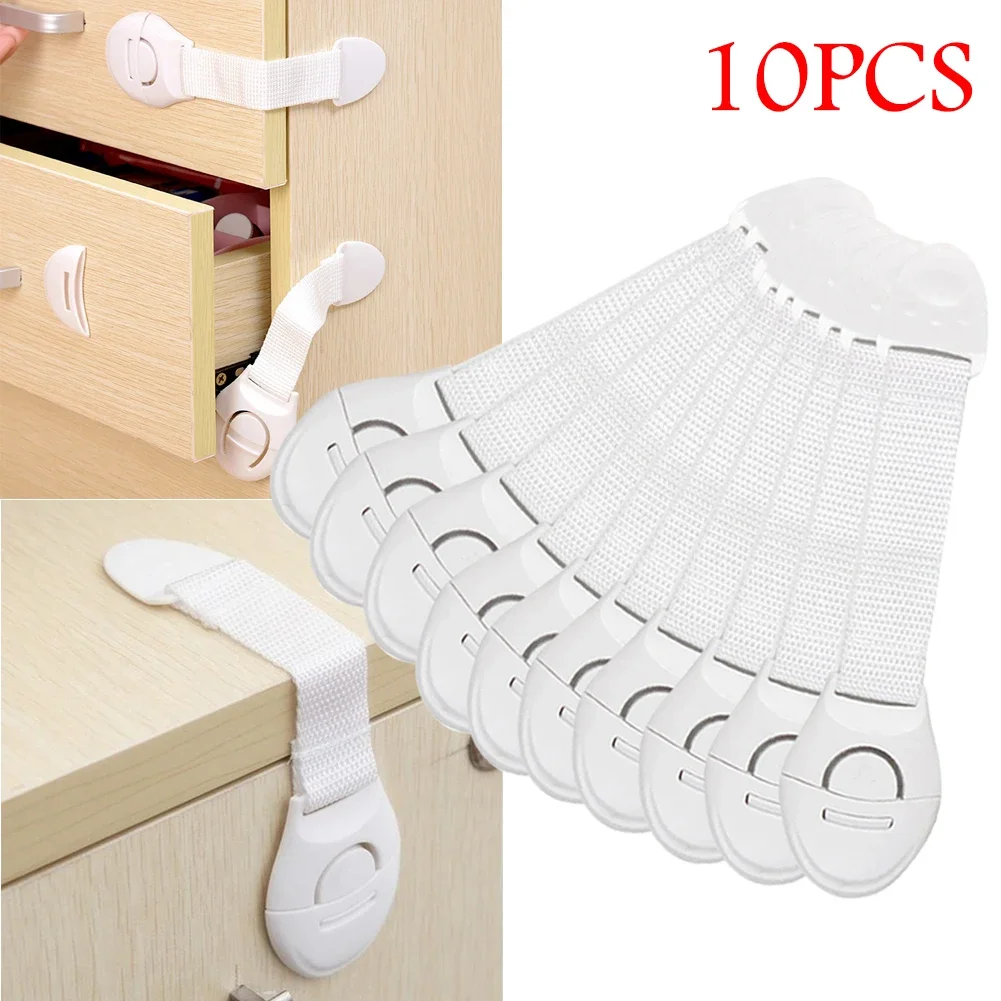 Serrure de porte de sécurité pour enfants, 10 pièces, serrure d'armoire de sécurité pour enfants, Protection de sécurité pour bébé, serrure de porte de tiroir, Protection en plastique