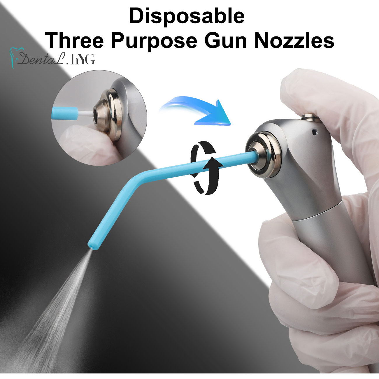 250 Stück Einwegdüsen Tipps für Dental Triple Air Wasserspritze 3-Wege-Spritze für Zahnarztstuhleinheit