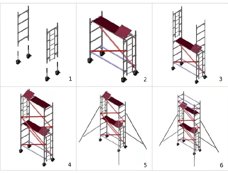 High Quality Hot Selling Mobile Multi-function Working Platform Aluminum Ladder Scaffolding