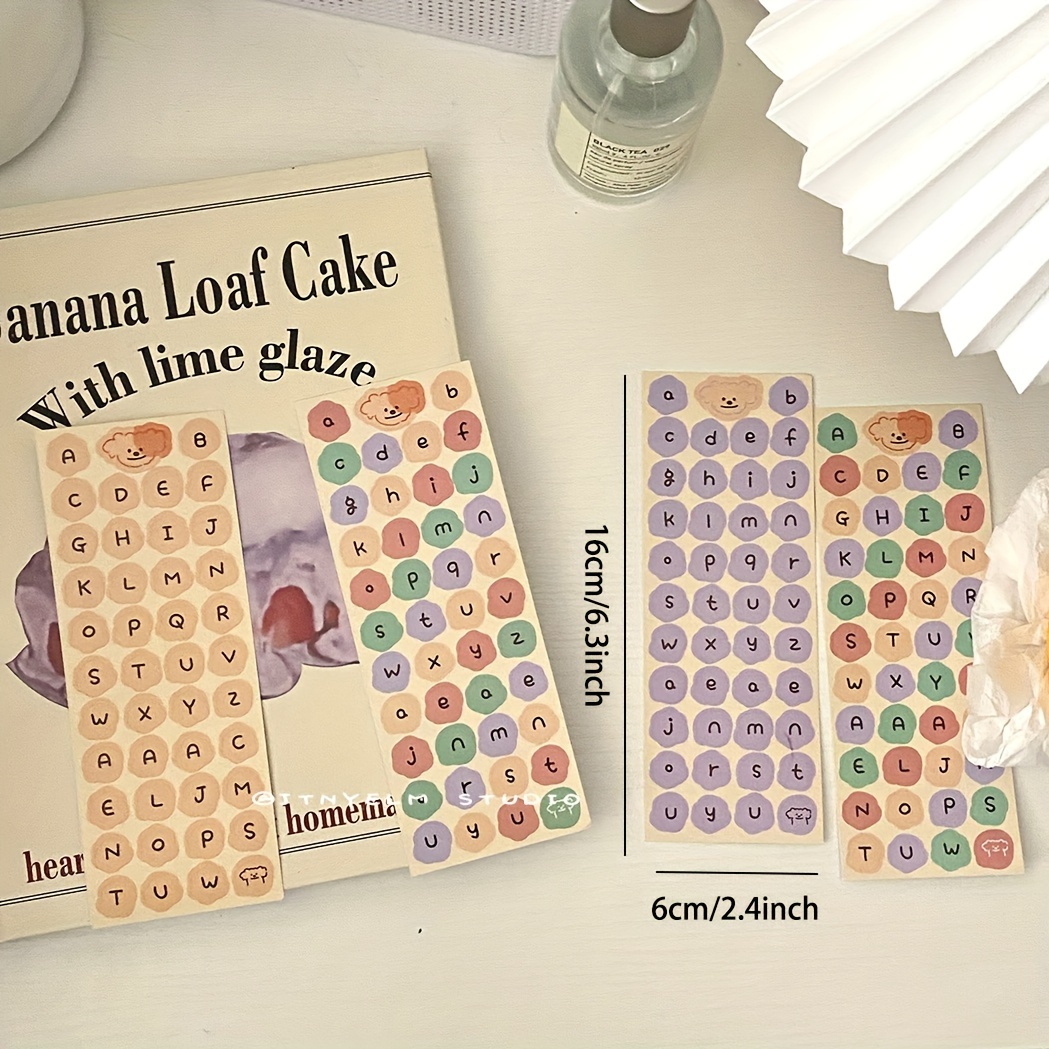 MOHAMM 4pcs Alphabet Letter Number Stickers Self-Adhesive for DIY Art and Craft Decorations