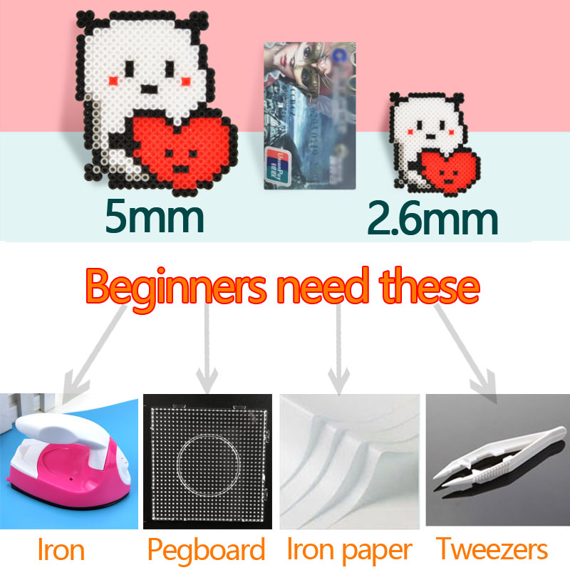 5mm 1000 Stück Perler PUPUKOU Perlen Sicherung Perlen Perlmutt Eisenperlen für Kinder Hama Perlen Diy Puzzles Hochwertiges handgemachtes Geschenkspielzeug