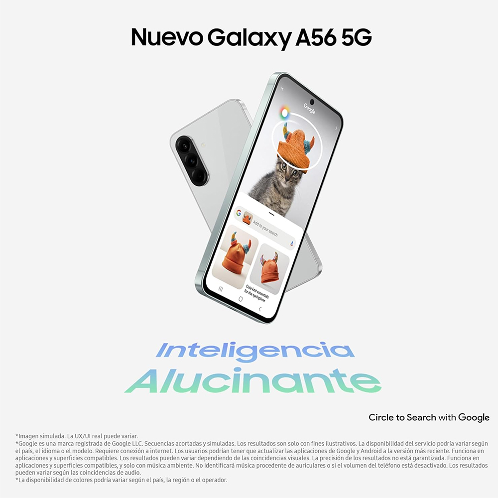 Samsung Galaxy A56 5G Versión Para Oriente Medio Exynos 1580 Pantalla de 6,7" Super AMOLED, 120Hz, 50MP, 5000mAh, NFC, IP67