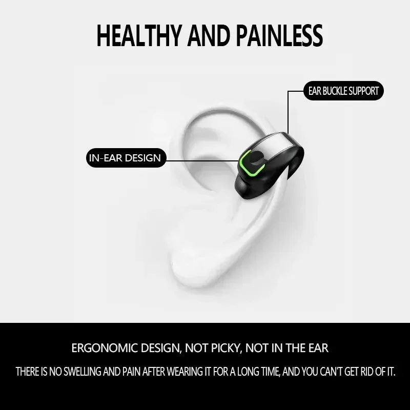 GD28 Knochenleitung TWS Kopfhörer Bluetooth V5.3 Ohrclip Leichtes Business Sport Game Headset mit Mikrofon Rauschunterdrückung