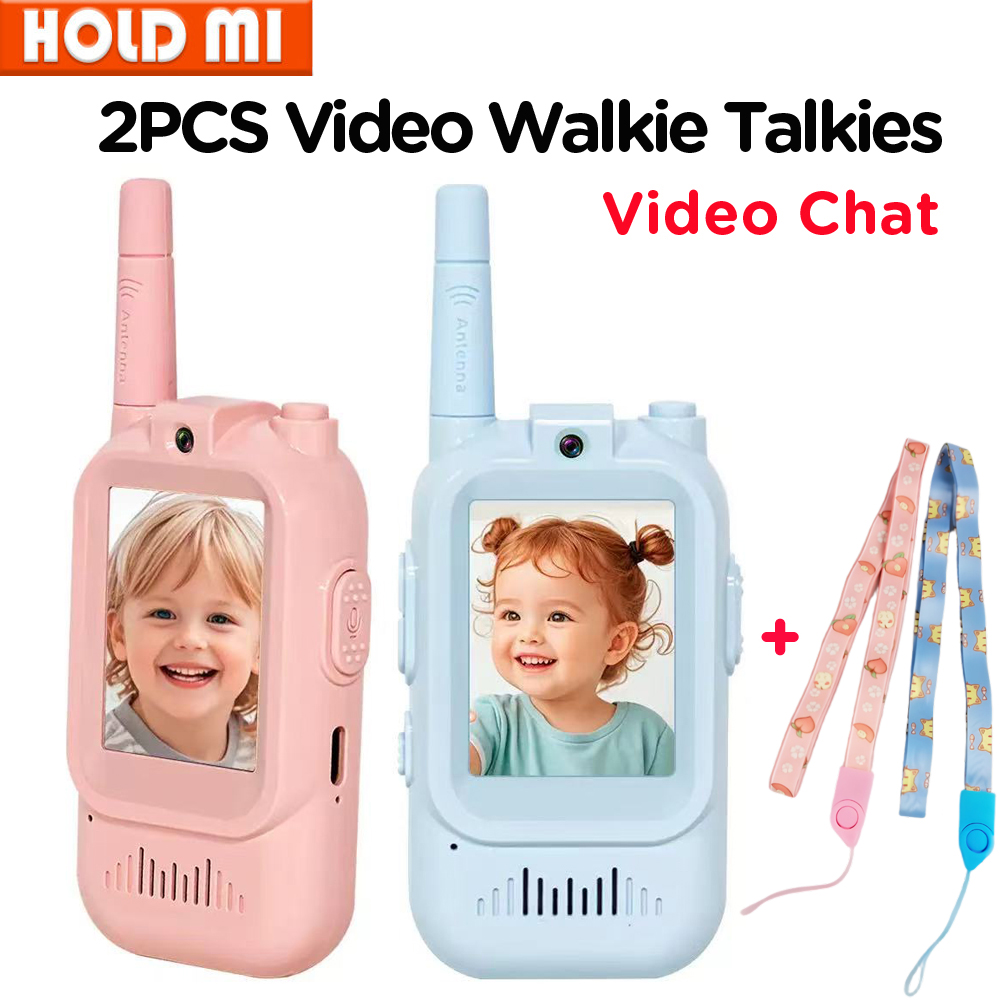 Walkie Talkie de vídeo para niños, 2 uds., pantalla HD de 2 ", USB-C recargable, intercomunicador de llamada HD con un solo clic, regalos de cumpleaños para niños y niñas