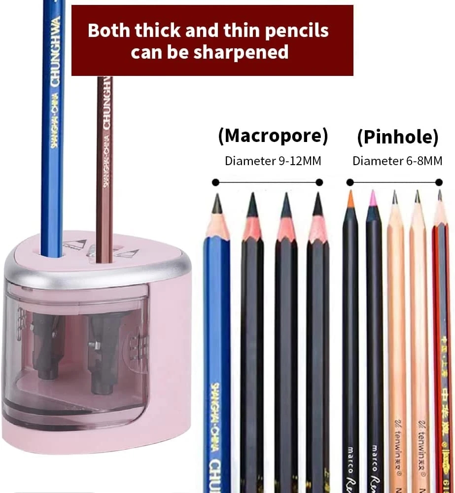 Tenwin-Taille-crayon électrique automatique à deux trous, interrupteur, fournitures scolaires, maison, bureau, art de la papeterie, nouveau
