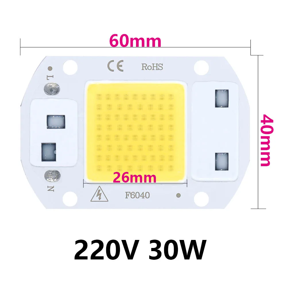 LED Bulb COB Chip 50W 30W 20W 10W Beads 220-240V No need driver For Outdoor Indoor FloodLight Backlight Led module CoolWhite