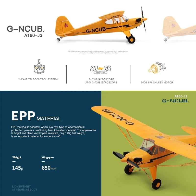 A160 WLtoys XKS 2.4G RC avion 650mm envergure moteur sans brosse télécommande avion 3D/6G système mousse jouets pour enfants cadeau