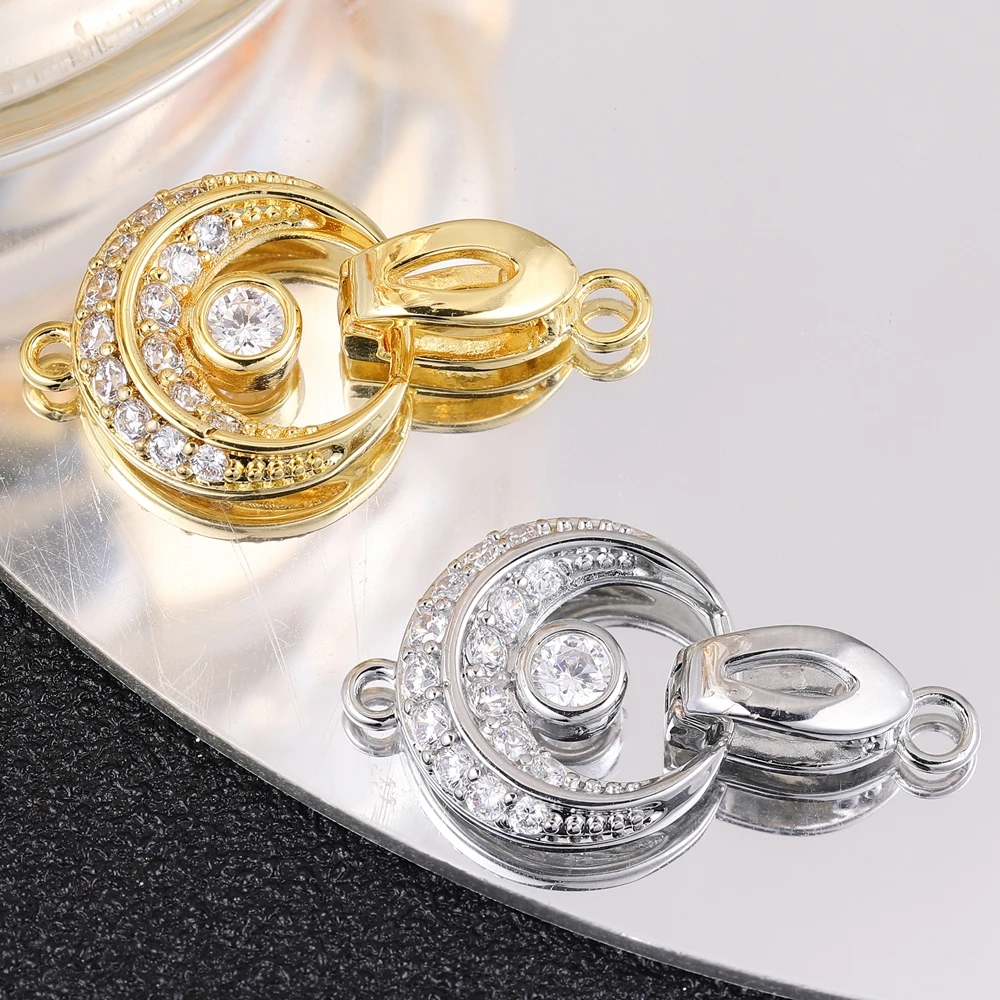 Juya 18k banhado a ouro fixadores decorativos conector fechaduras pérolas fechos acessórios para diy bordado contas jóias fazendo
