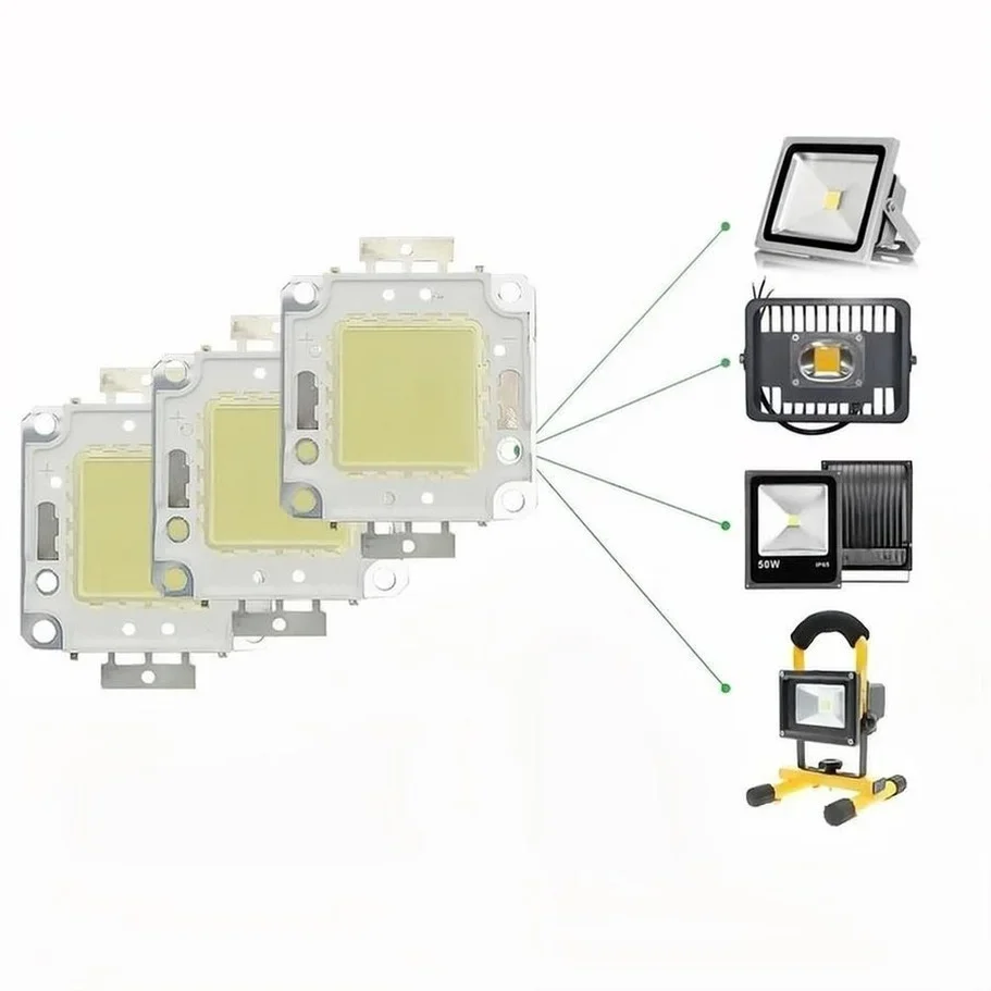 3 pz 10 W 20 W 30 W 50 W 100 W LED Perline Luce DC12V-36V Matrix COB Integrato Lampada A LED Chip SMD Per FAI DA TE Proiettore Faretto lampadina