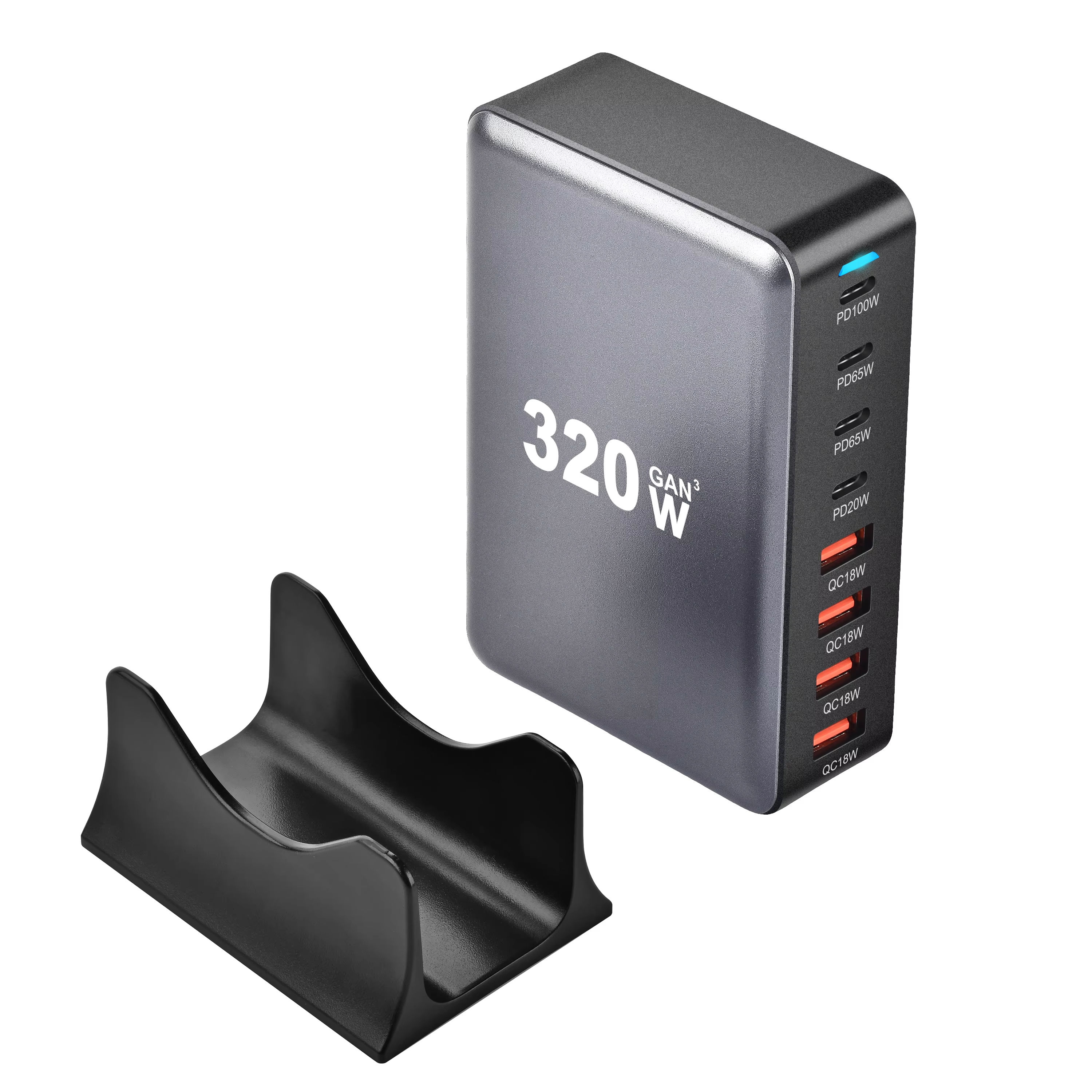 320W GaN 充電器 USB C 高速デスクトップ 8 ポート USB タイプ C PD 充電器高速充電 3.0 USB タイプ C 高速充電器 iPhone15 14 サムスン用