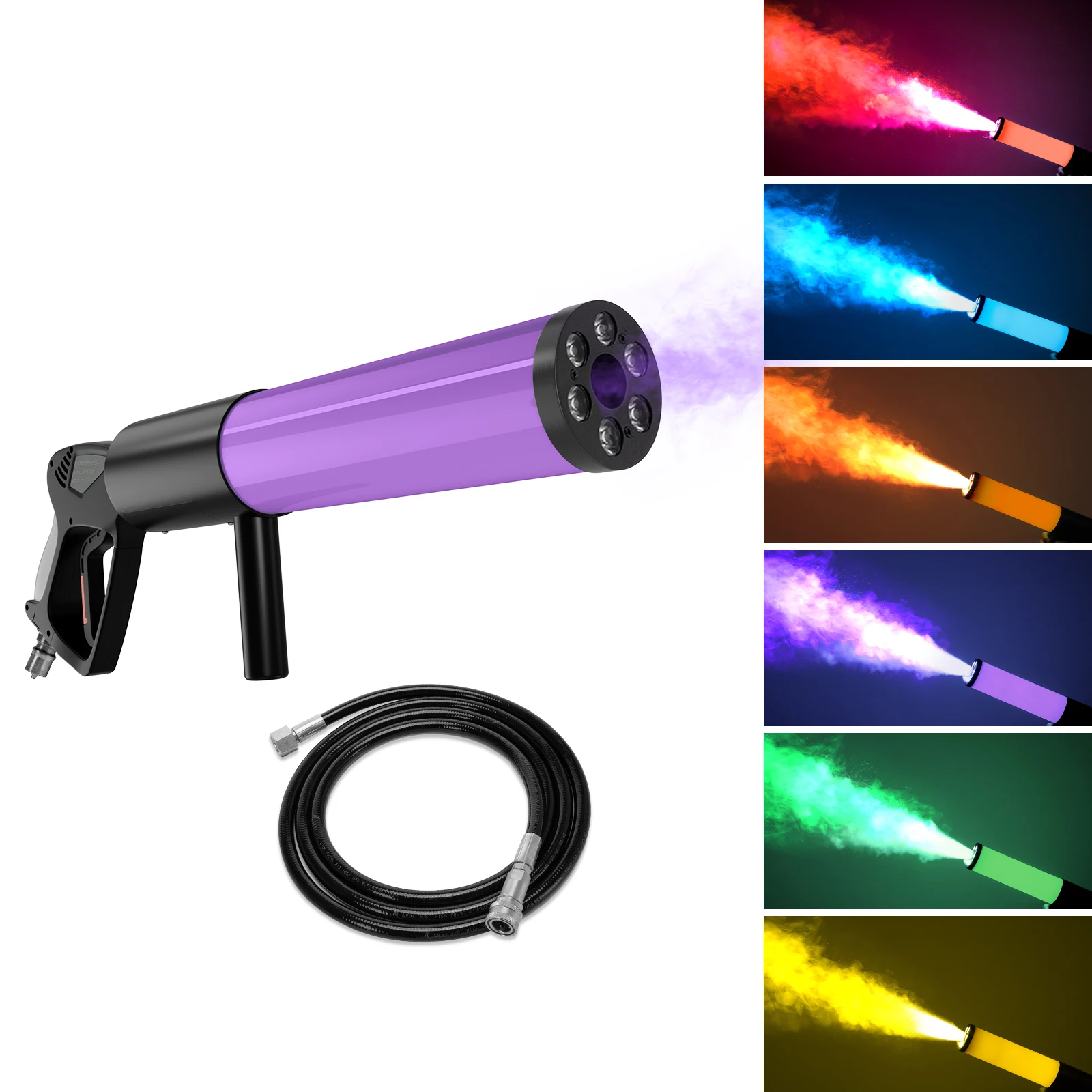 Yiflamefly LED RGB Atmosphäre Requisiten Rauchpistole Trockeneispistole Kohlendioxid Säule Pistole Für Bar Hochzeit Business Show Party