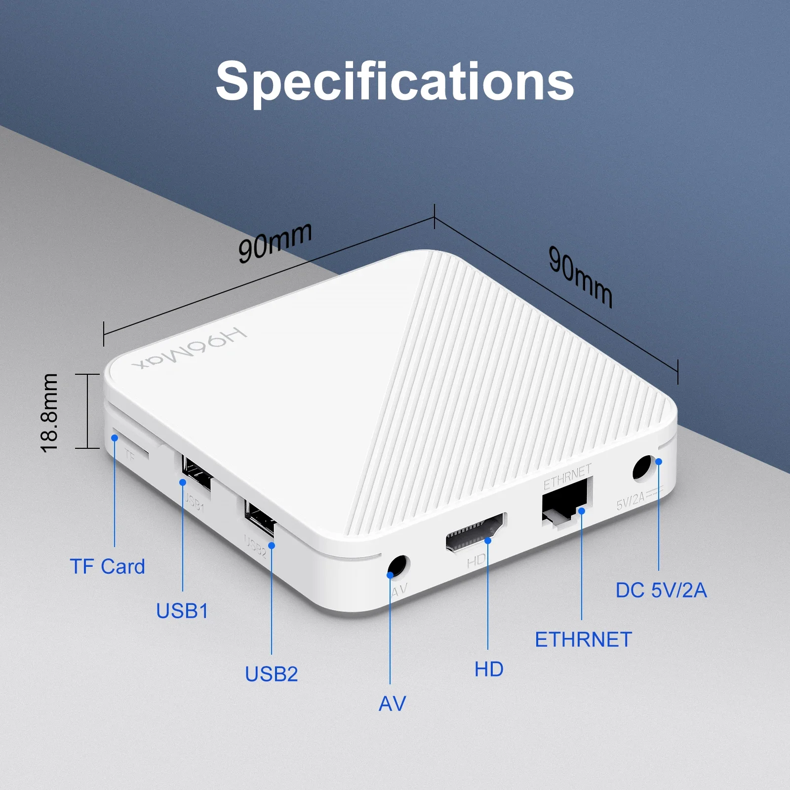 Woopker TV Box Android 14,0 H96 MAX H313 Quad Core ARM Cortex A53 compatible con BT Control remoto Wifi6 4K reproductor multimedia 3D decodificador