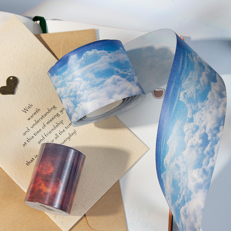 1pcs/1lot Decorative Adhesive Tapes see the clouds Junk Journal DIY Paper Japanese Masking Scrapbooking Stickers