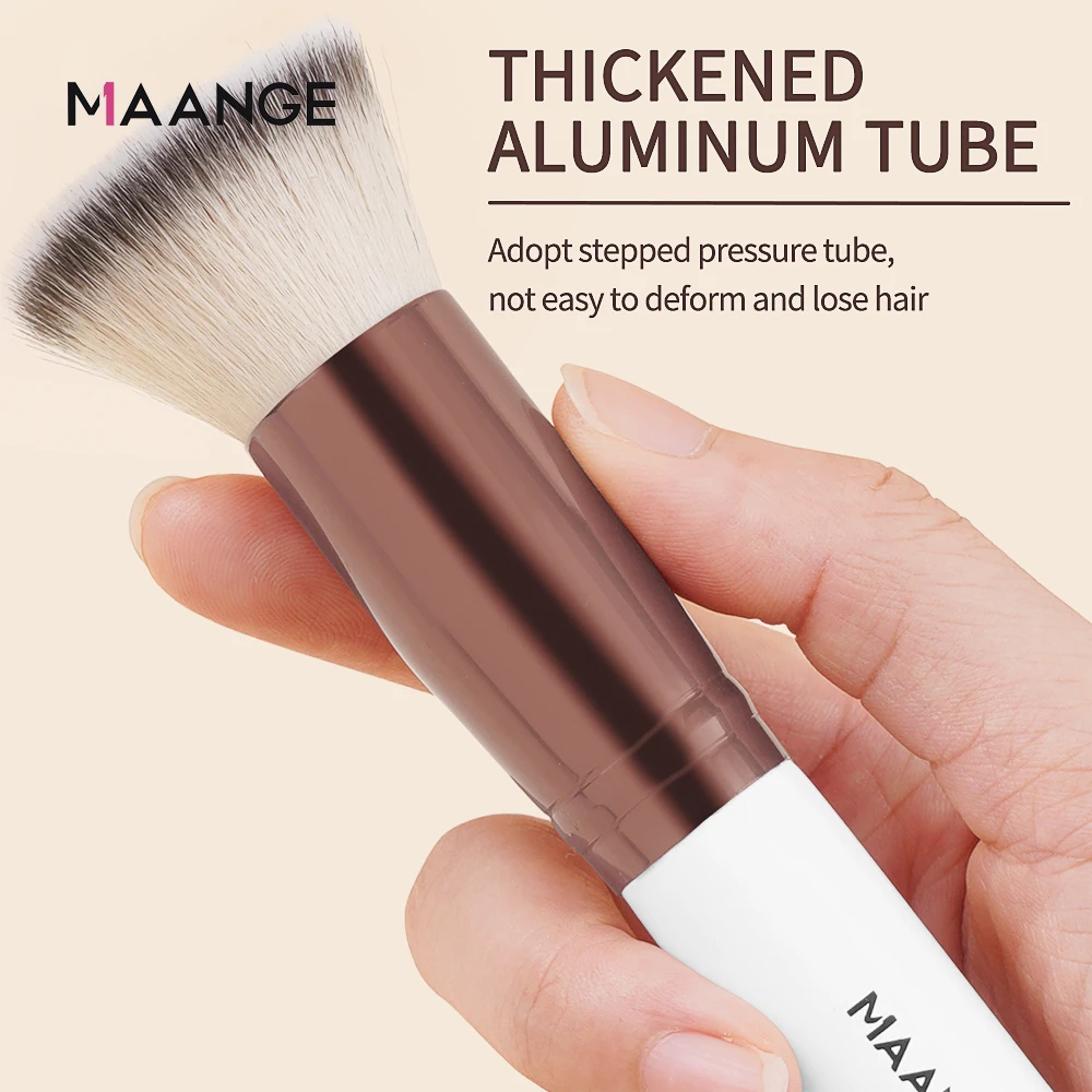 Maange แปรงแต่งหน้า1ชิ้นพร้อมกล่องคอนซีลเลอร์แป้งรองพื้นแปรงคอนทัวร์แปรงขนนุ่มหนาแน่นเครื่องมือความงามสำหรับผู้หญิง