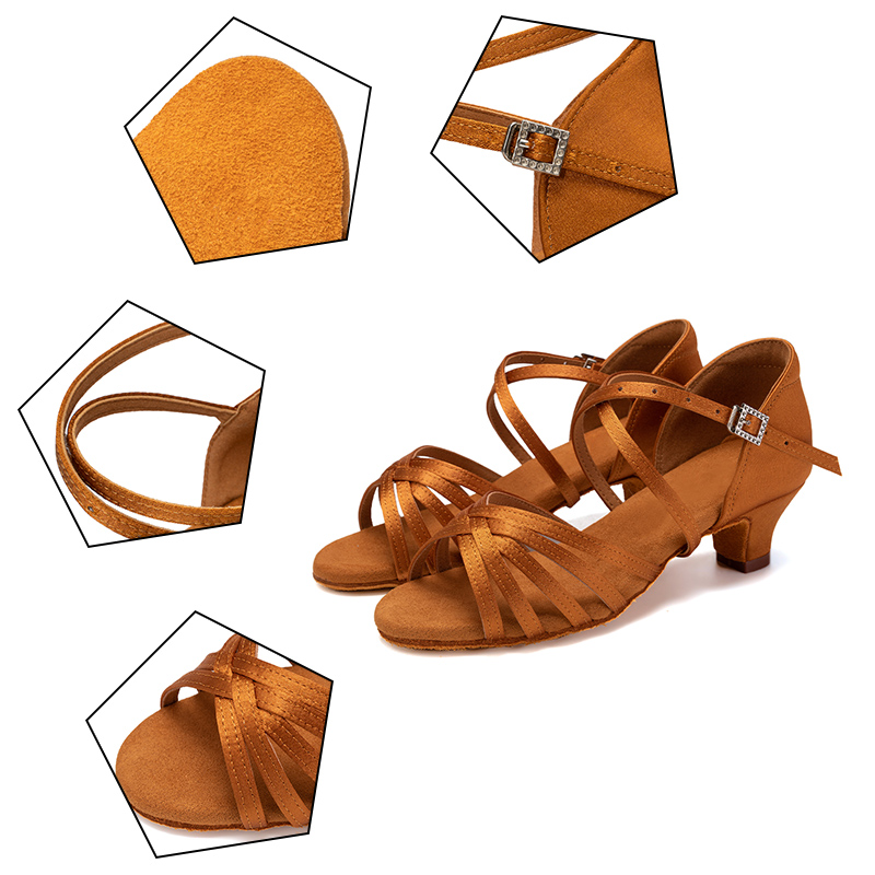 Latin dansschoenen voor meisjes dames dames ballroom moderne tango salsa dansvoorstelling schoenen medium hakken trainingsschoenen