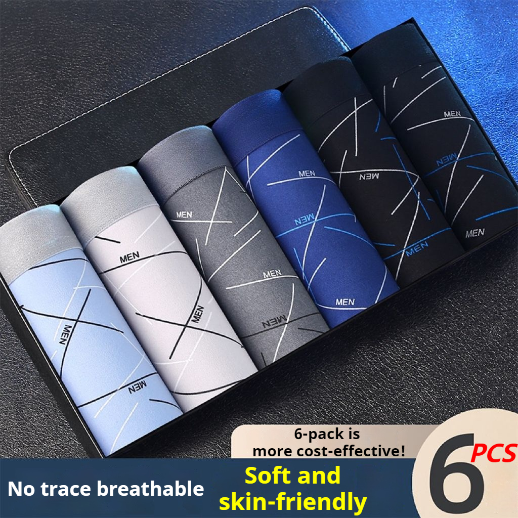 6 pièces hommes Sexy sous-vêtements boxeurs hommes court doux confortable respirant mode antibactérien troncs Fitness course homme Shorts