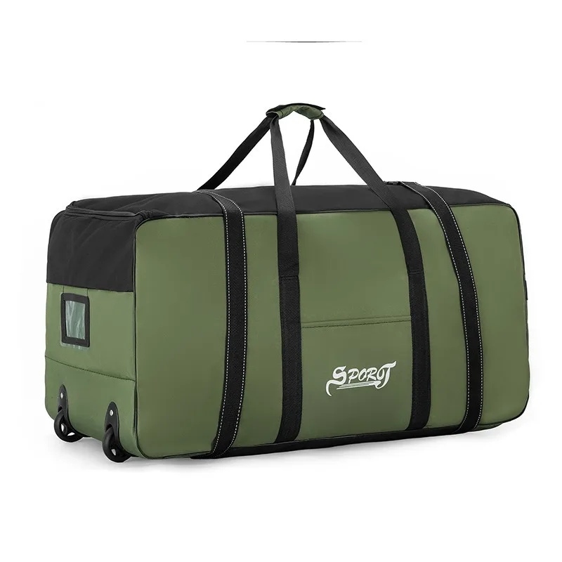 Unisex Rodas Saco De Viagem, Universal Dobrável Sacos de Bagagem com Rodas, Grande Capacidade, Porta-bagagens impermeável, Bolsa