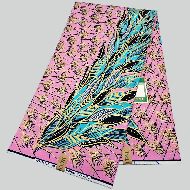 Tecido estampado em cera 100% algodão, impressão com pó de pérola dourada, faça você mesmo e costura de roupas, vestido, sapatos e bolsa