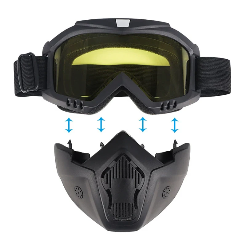 Antivento Dirt Bike Occhiali da moto Maschera Anti-impatto Paintball Gioco di guerra Motocross Caccia Maschera da ciclismo