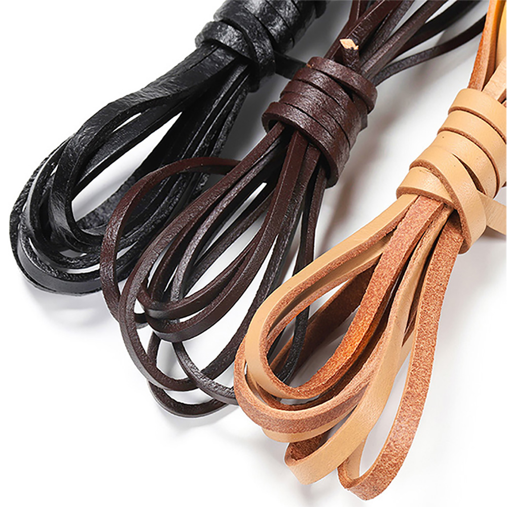 2 เมตร 3 สี Retro ของแท้หนัง 2-10 มม.Strand COW หนังเชือกสร้อยคอสร้อยข้อมือ DIY เครื่องประดับอุปกรณ์เสริม