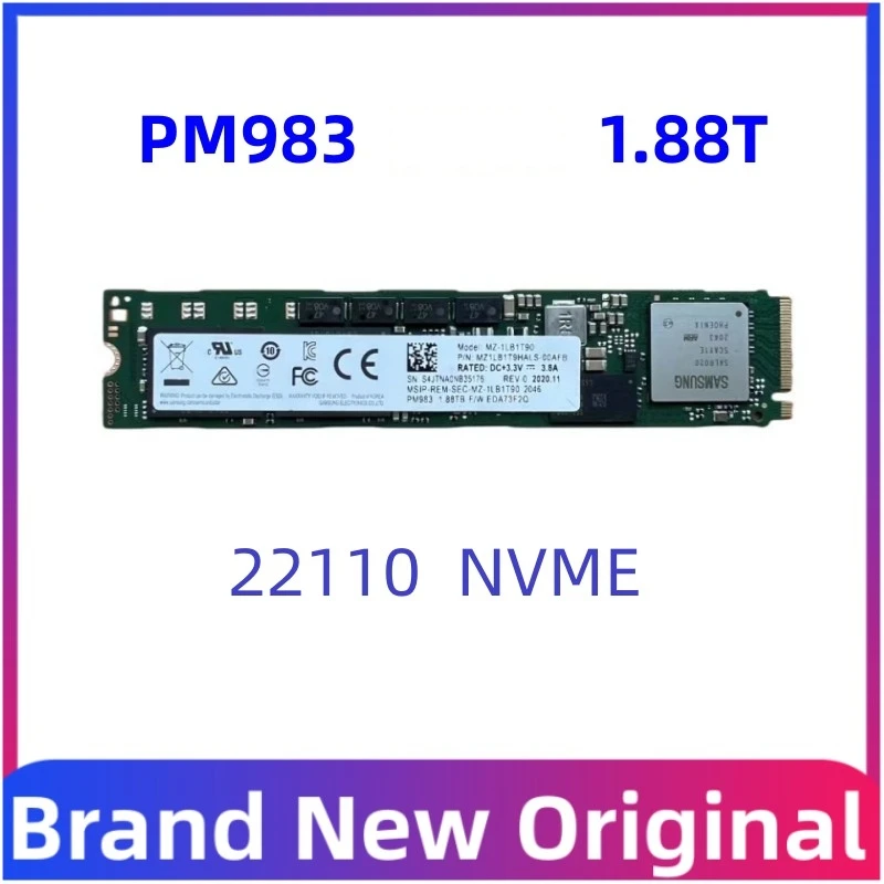 Nuevo PM983 1,92 T 3,84 T unidad de estado sólido ssd 22110 nvme 900gb protocolo PCEI3.0 protección de apagado de caché independiente para Samsung