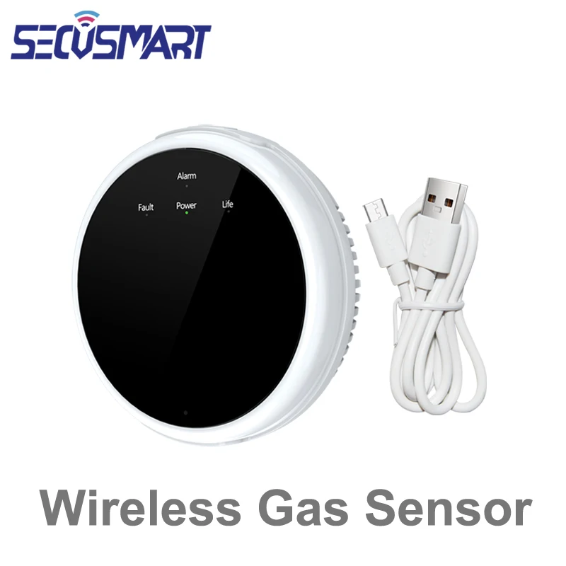 433MHz Wireless ธรรมชาติเครื่องตรวจจับก๊าซห้องครัวแก๊สรั่ว Sensor เสียงนาฬิกาปลุกใช้งานร่วมกับสมาร์ทโฮม Security Alarm System