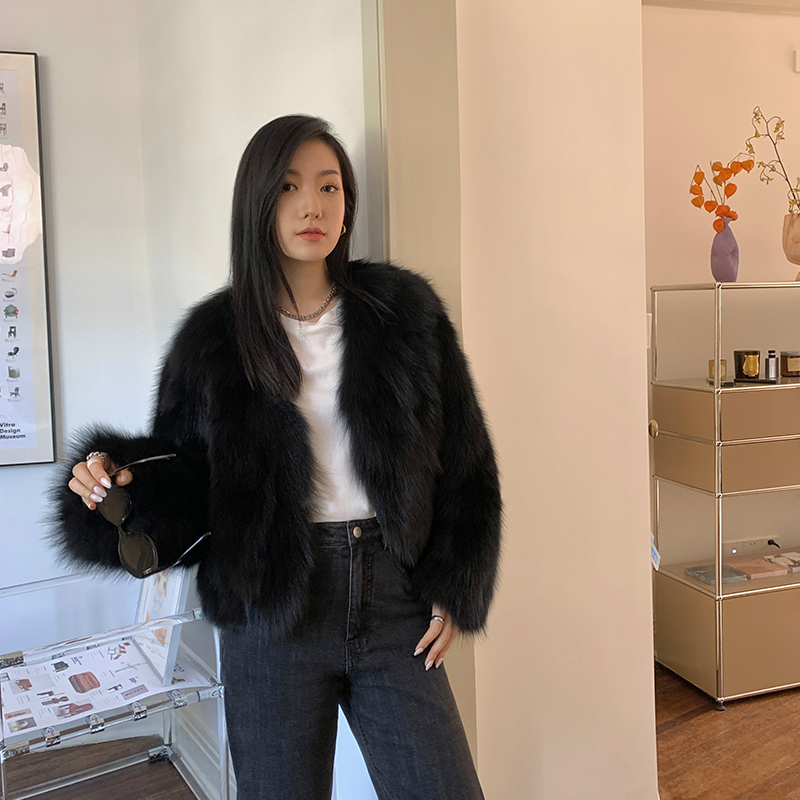 2024 inverno novas mulheres real natural pele de raposa casacos genuínos moda grosso quente mangas compridas luxo outwear jaquetas femininas