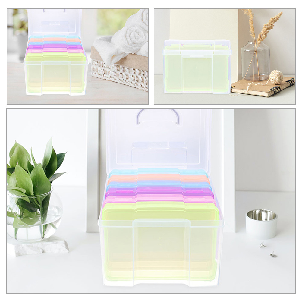 Photo Storage Box Boxes Organizers Cards Container Photos Holding Case Plastic Postcard