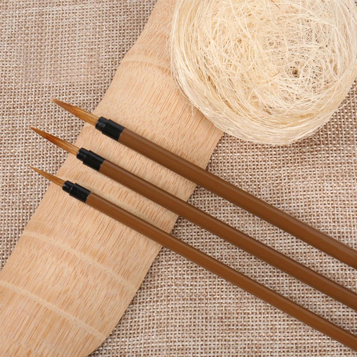 SeamiArt 3 piezas de pelo de comadreja Chinoiserie pincel de pintura de acuarela para dibujo de detalle de línea de gancho de acuarela