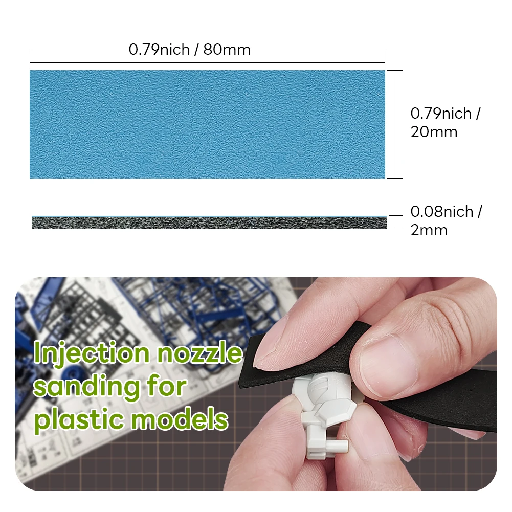 stedi Sanding Sponge for Model Gundam Building, Hobby Model Tools Hand Sanding Block Waterproof Wet Dry Reuse （30 Sheets）