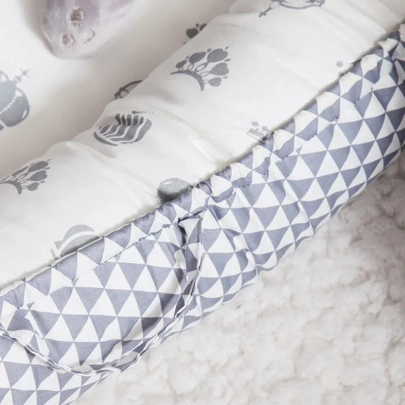 Cama ninho de bebê com travesseiro, 85*50cm, berço portátil, cama de viagem, berço de algodão para recém-nascidos, berço, amortecedor