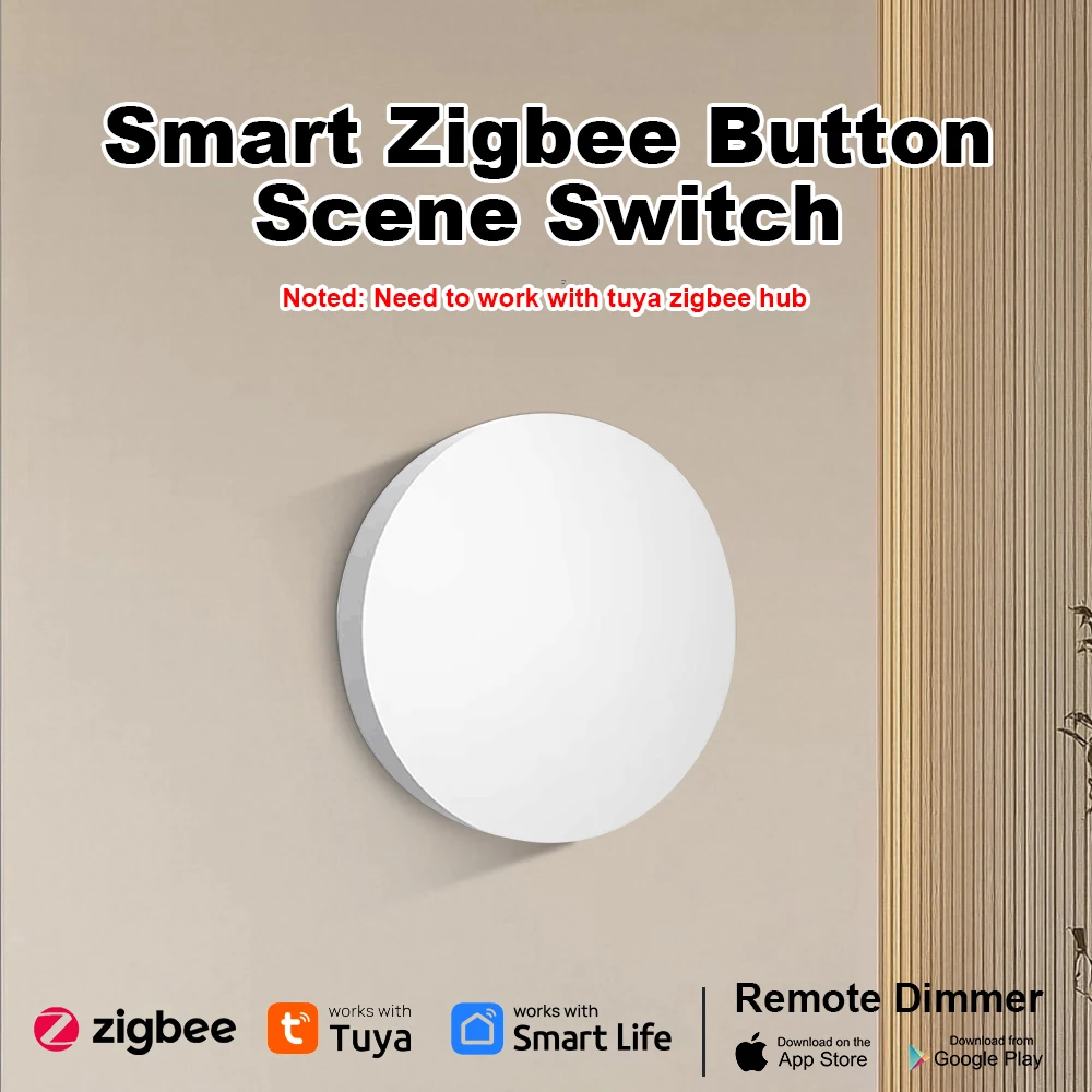 ZigBee-interruptor de escena inalámbrico, pulsador Tuya, controlador de escenario de automatización, conexión inteligente alimentada por batería, dispositivos Tuya
