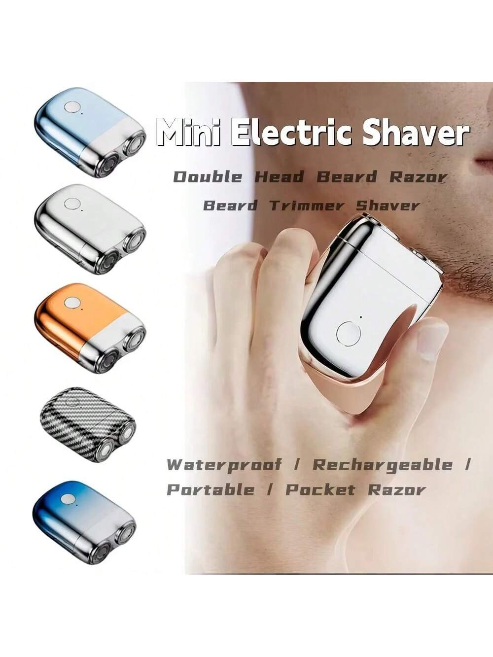 Men's Electric Shaver Washable Rechargeable Portable Detachable Head Mini Razor Multicolor Fashion