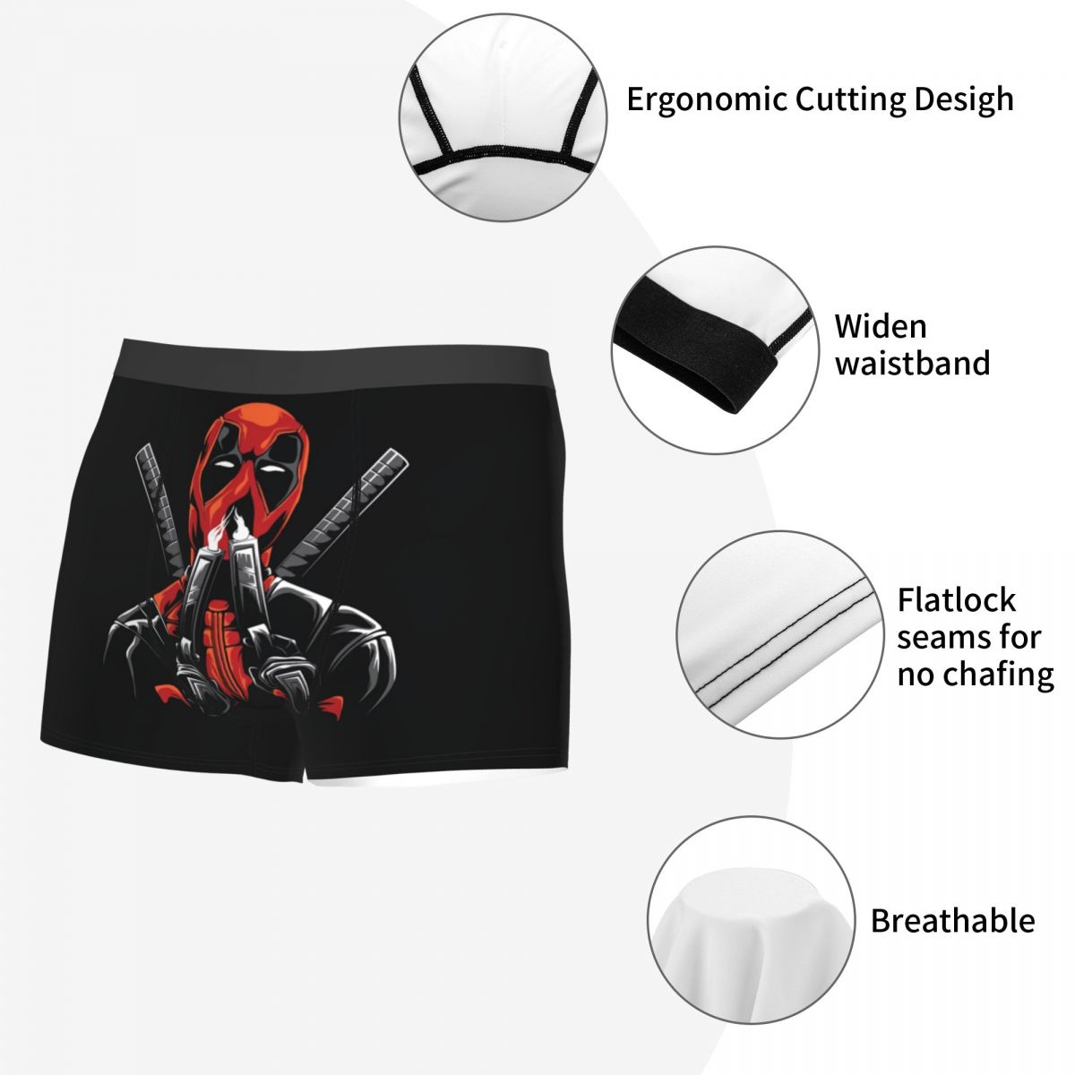 Calzoncillos Boxer de superhéroe de dibujos animados Deadpool personalizados para hombres, ropa interior con estampado 3D de Anime, bragas, calzoncillos transpirables