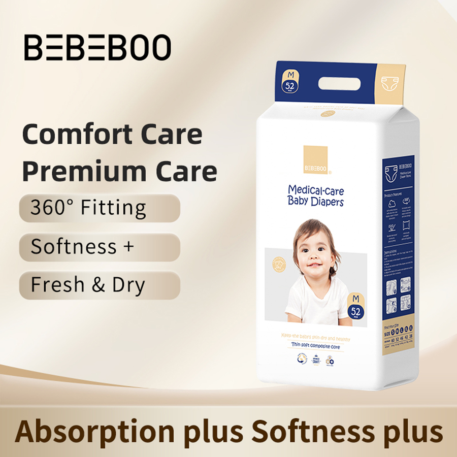 Ultracienkie pieluszki dla niemowląt Bebeboo wykorzystują przezroczystą wodę blokującą strukturę molekularną, aby uzyskać natychmiastowe ssanie i suszenie